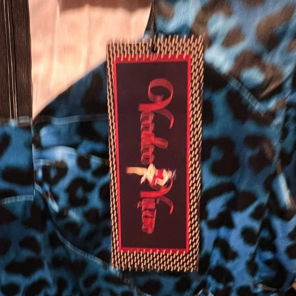 Voodoo Vixen Turquoise Leopard Print Dress - Picture 2 of 6